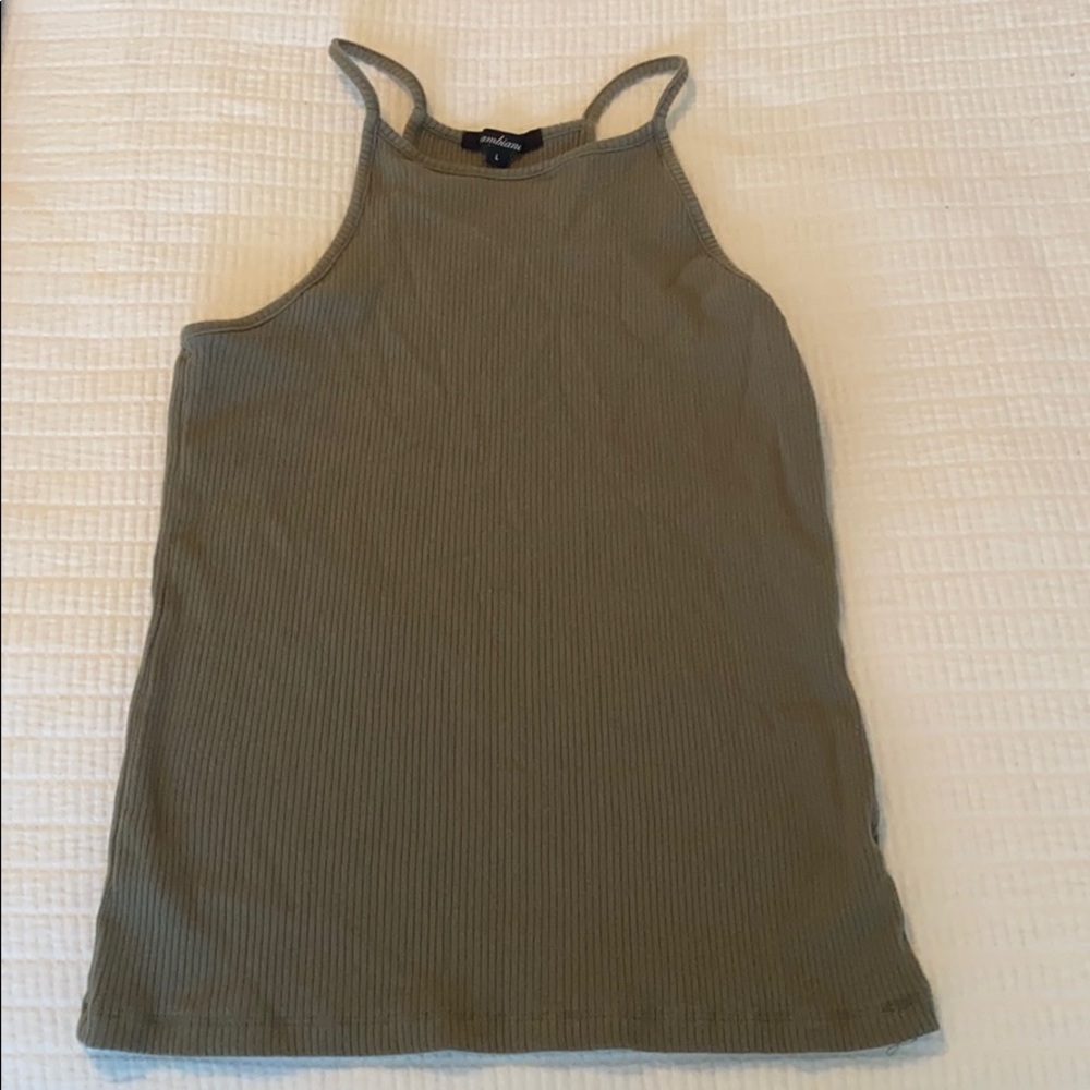 olive green tank top